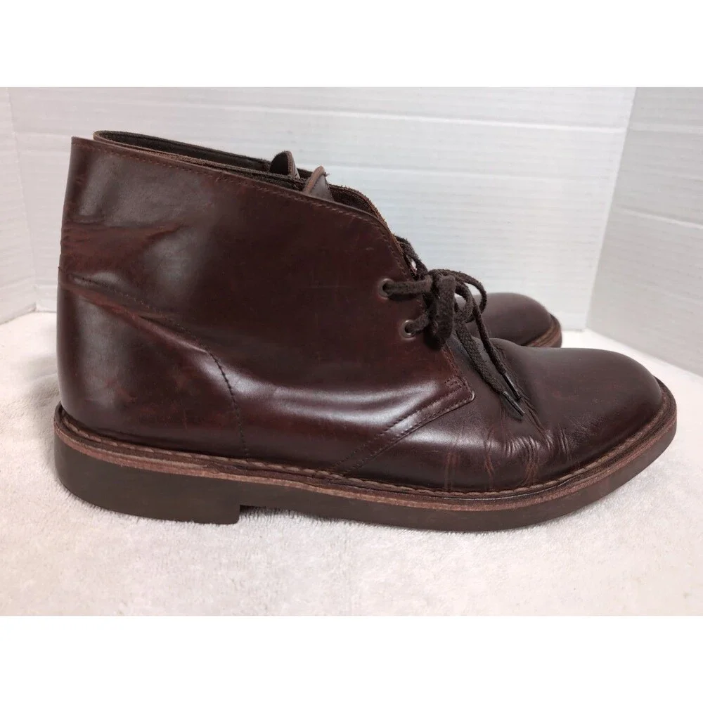 CLARKS BUSHACRE  GENUINE LEATHER CHUKKA BOOTS BROWN MEN'S SIZE 12 VGC